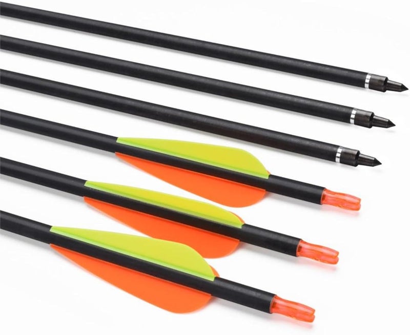 Yls Carbon Archery Arrows Practice Arrows Detachable Arrowhead and Nock 4 inch Streamlined TPU Feathers Perfect for Youth BeginnerTarget Practice and Outdoor Shooting - Image 3